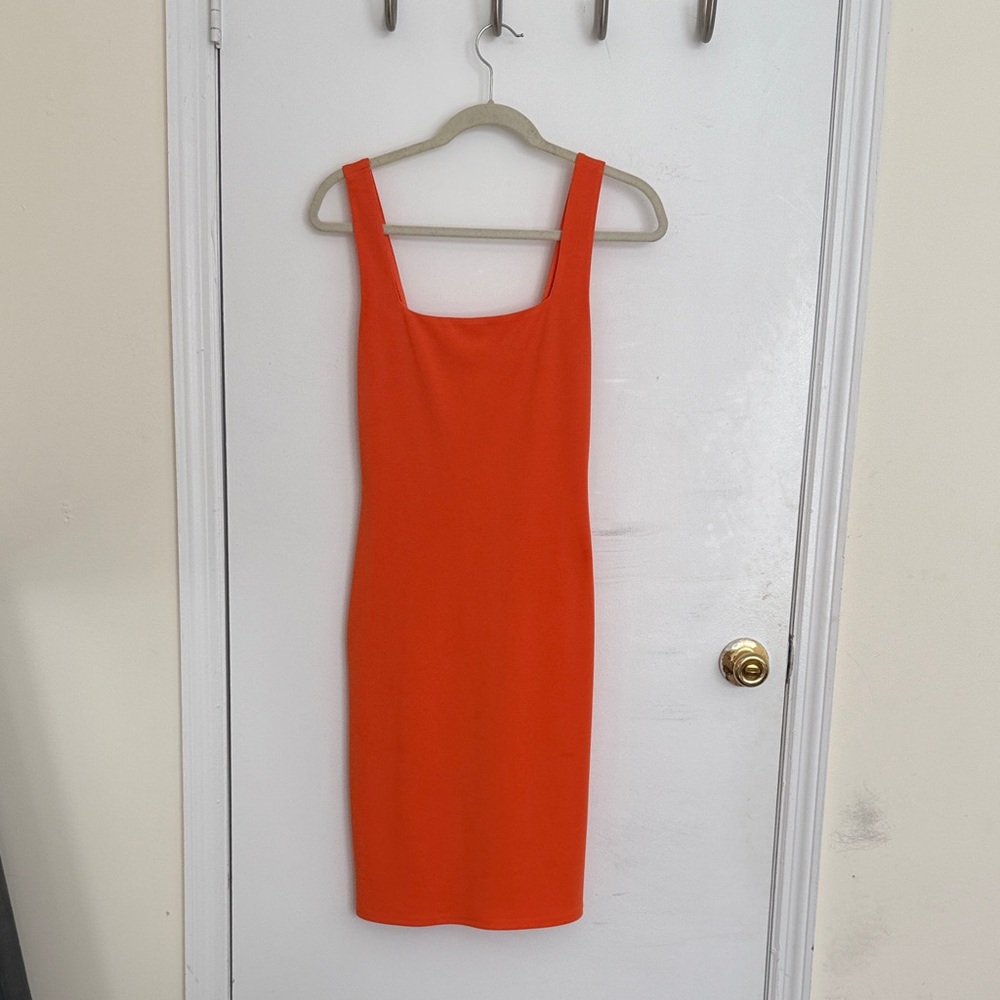 Orange cocktail dress